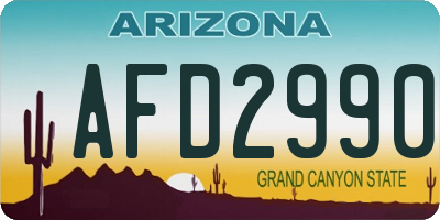 AZ license plate AFD2990