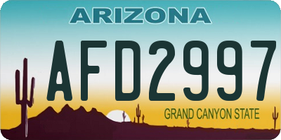 AZ license plate AFD2997