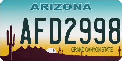AZ license plate AFD2998