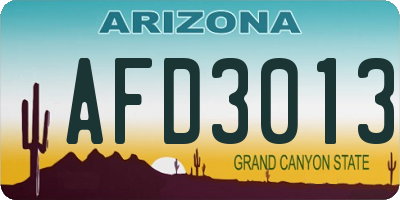 AZ license plate AFD3013