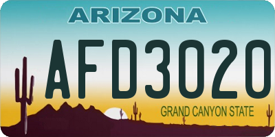 AZ license plate AFD3020