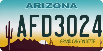 AZ license plate AFD3024