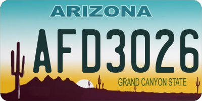 AZ license plate AFD3026