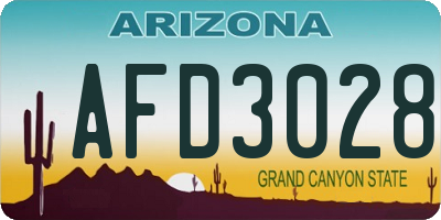 AZ license plate AFD3028