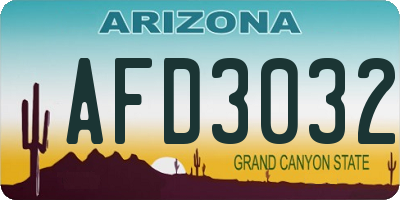 AZ license plate AFD3032