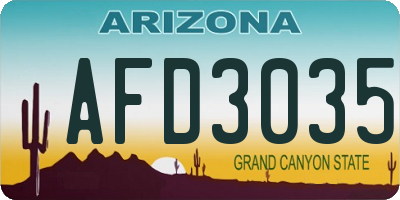 AZ license plate AFD3035