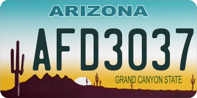 AZ license plate AFD3037