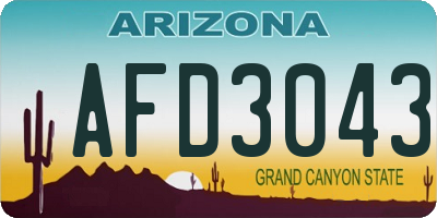 AZ license plate AFD3043