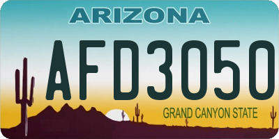 AZ license plate AFD3050