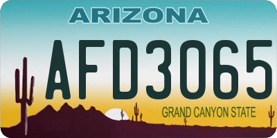 AZ license plate AFD3065