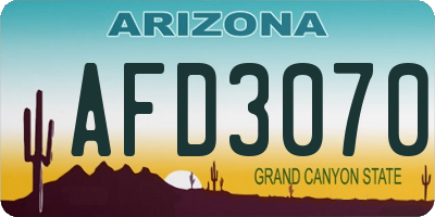 AZ license plate AFD3070