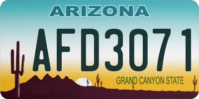 AZ license plate AFD3071