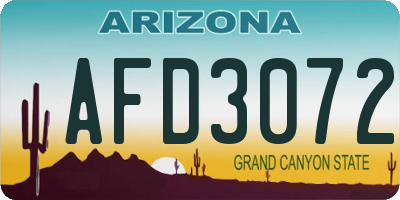 AZ license plate AFD3072