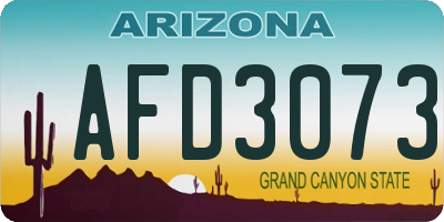 AZ license plate AFD3073