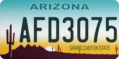 AZ license plate AFD3075