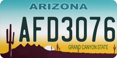 AZ license plate AFD3076