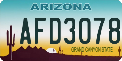 AZ license plate AFD3078