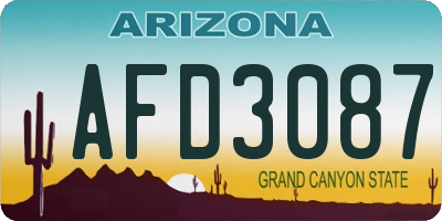 AZ license plate AFD3087