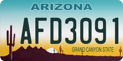 AZ license plate AFD3091