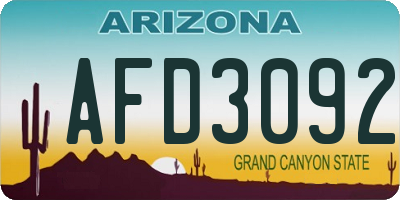 AZ license plate AFD3092