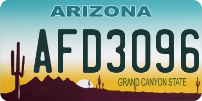 AZ license plate AFD3096
