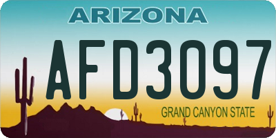 AZ license plate AFD3097