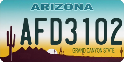 AZ license plate AFD3102