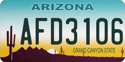 AZ license plate AFD3106