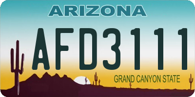 AZ license plate AFD3111