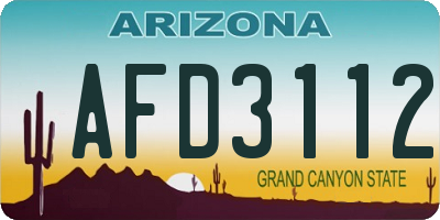AZ license plate AFD3112