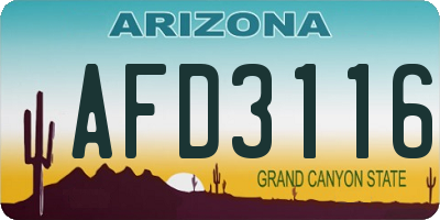 AZ license plate AFD3116