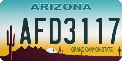 AZ license plate AFD3117