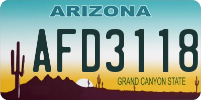 AZ license plate AFD3118