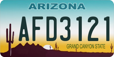 AZ license plate AFD3121