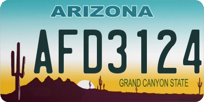 AZ license plate AFD3124