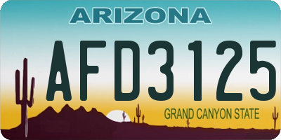 AZ license plate AFD3125