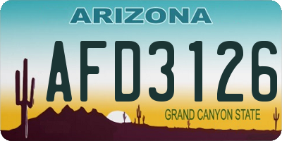 AZ license plate AFD3126
