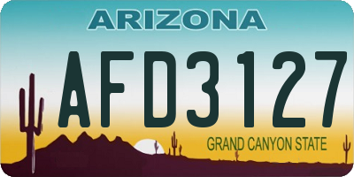 AZ license plate AFD3127
