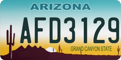 AZ license plate AFD3129