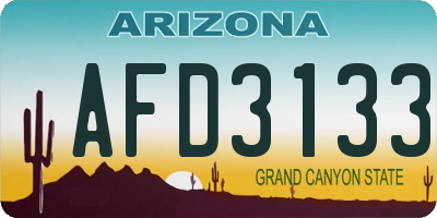 AZ license plate AFD3133