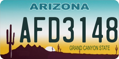 AZ license plate AFD3148