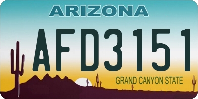 AZ license plate AFD3151
