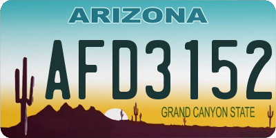 AZ license plate AFD3152