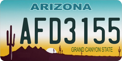 AZ license plate AFD3155