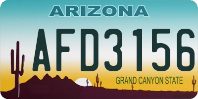 AZ license plate AFD3156