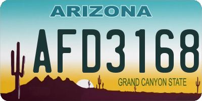 AZ license plate AFD3168