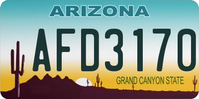 AZ license plate AFD3170
