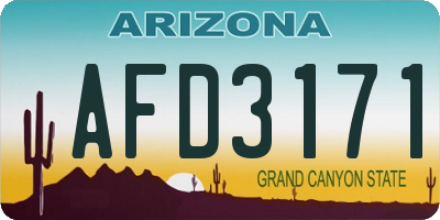 AZ license plate AFD3171