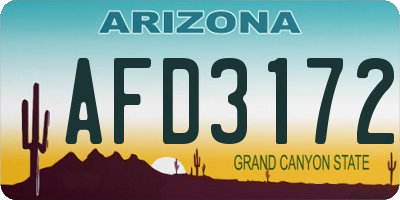 AZ license plate AFD3172