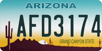 AZ license plate AFD3174